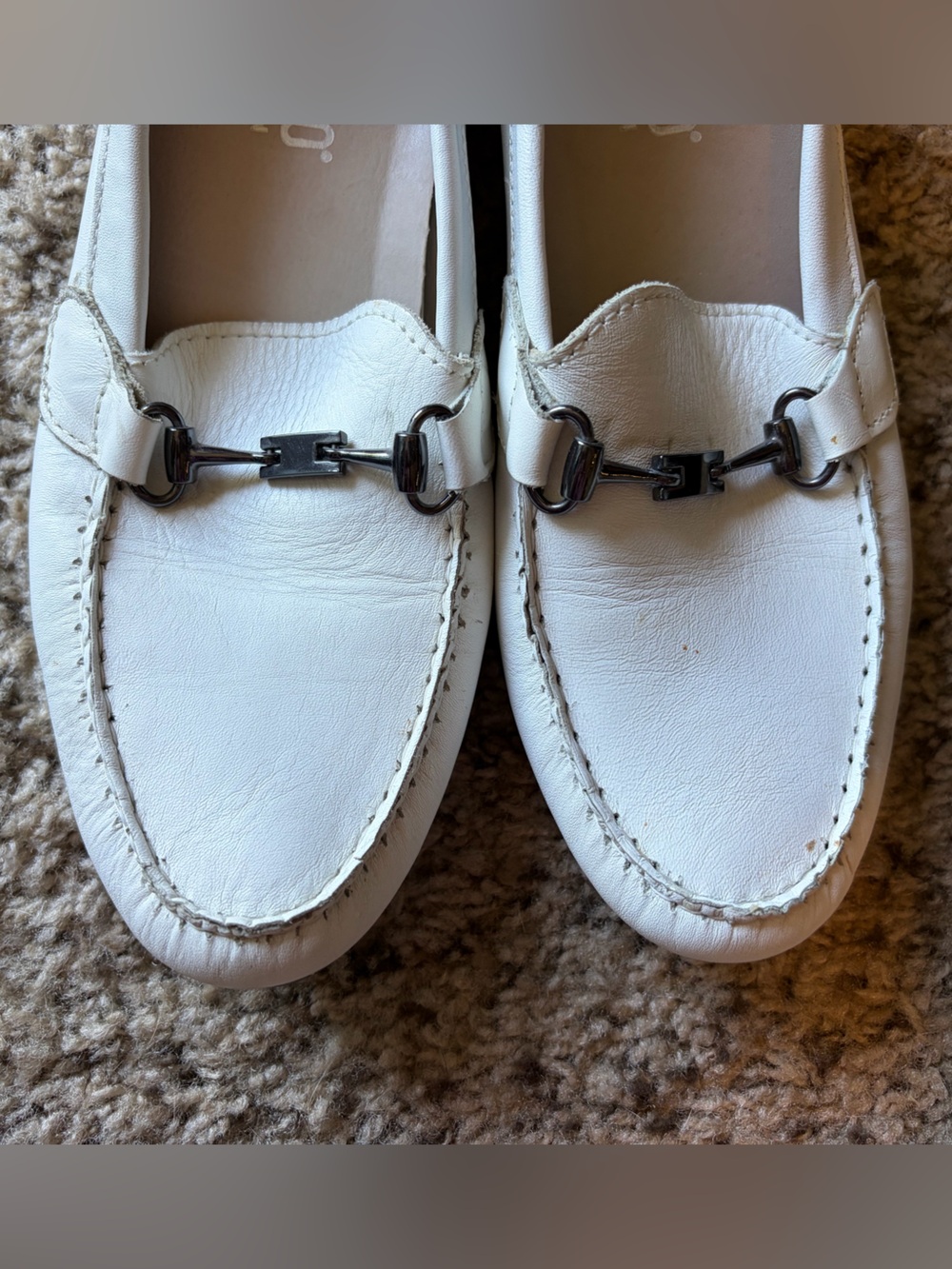 White Leather Vintage Munro American Loafers